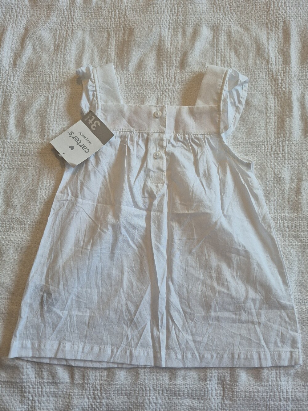Carter's girls 3T white tank top with embroidered design NEW - Picture 3 of 5